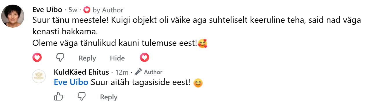 Eve Uibo arvustus Facebookis